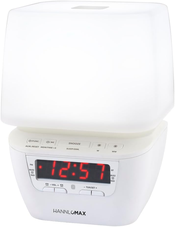 HANNLOMAX HX-156CR Alarm Clock Radio with Bluetooth and LED Light