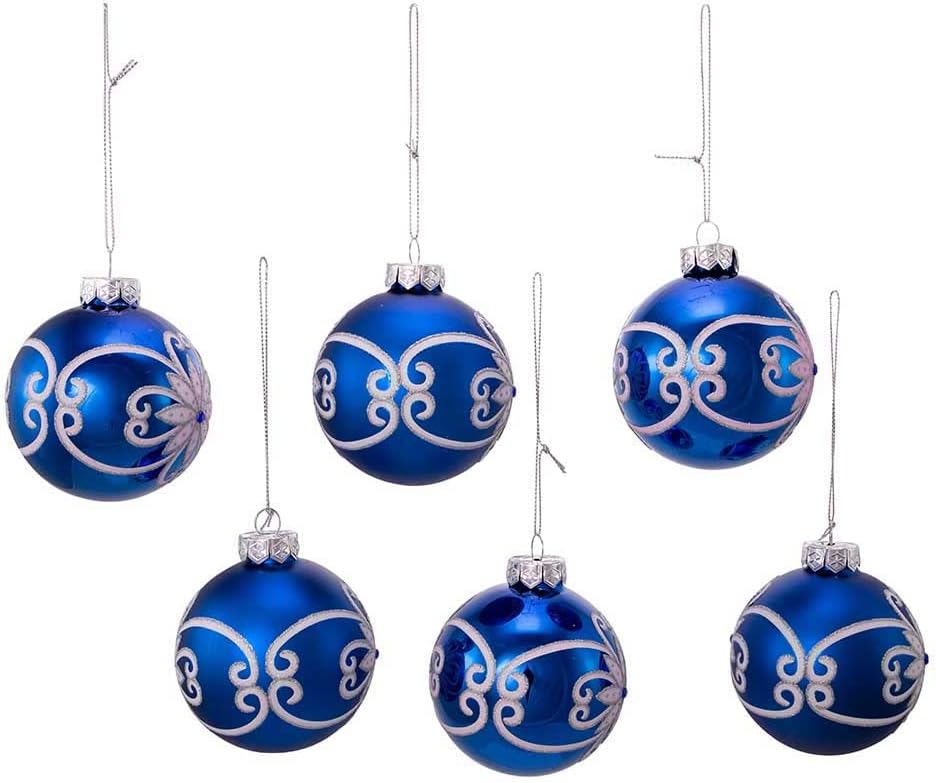 Kurt S Adler Glass Ball Ornament Set 6 Piece
