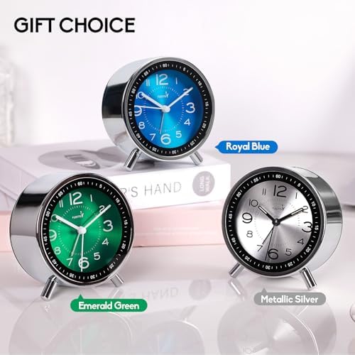 Super Silent Alarm Clock with Night Light and Retro Design