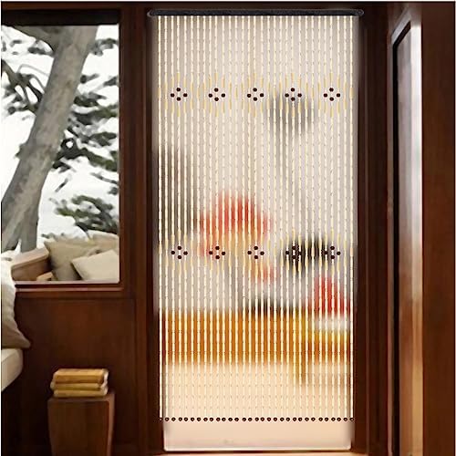GVILTY Bamboo Beaded Curtains for Doorway and Room Divider
