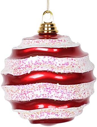 Vickerman 6 Inch Christmas Ornament Wave Ball