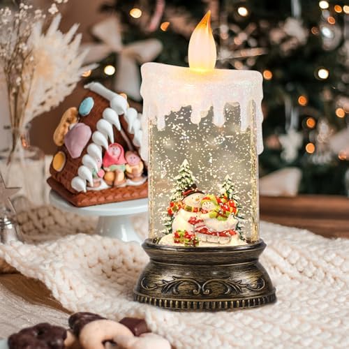 Wondise Rechargeable Snow Globe Lamp with Music and 6H Timer
