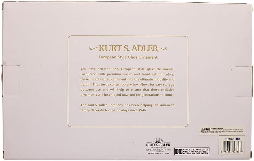 Kurt Adler 80MM Glass Silver Decorative Balls 6 Pack