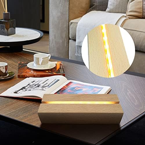 2 Pack Wooden Display Pedestal with Acrylic and LED Light