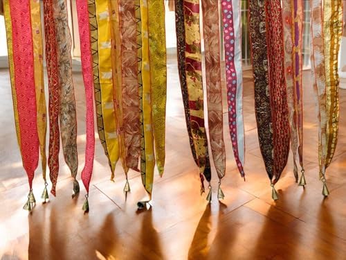 Mango Gifts Bohemian Door Curtain Orange Rod Pocket Panel