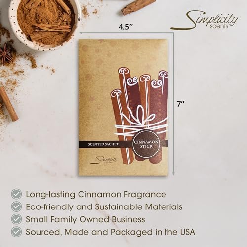 Simplicity Scents Cinnamon Stick Scented Sachets Pack of 6