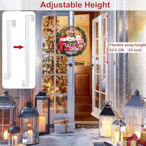 Adjustable Wreath Hanger for Front Door 20 lbs