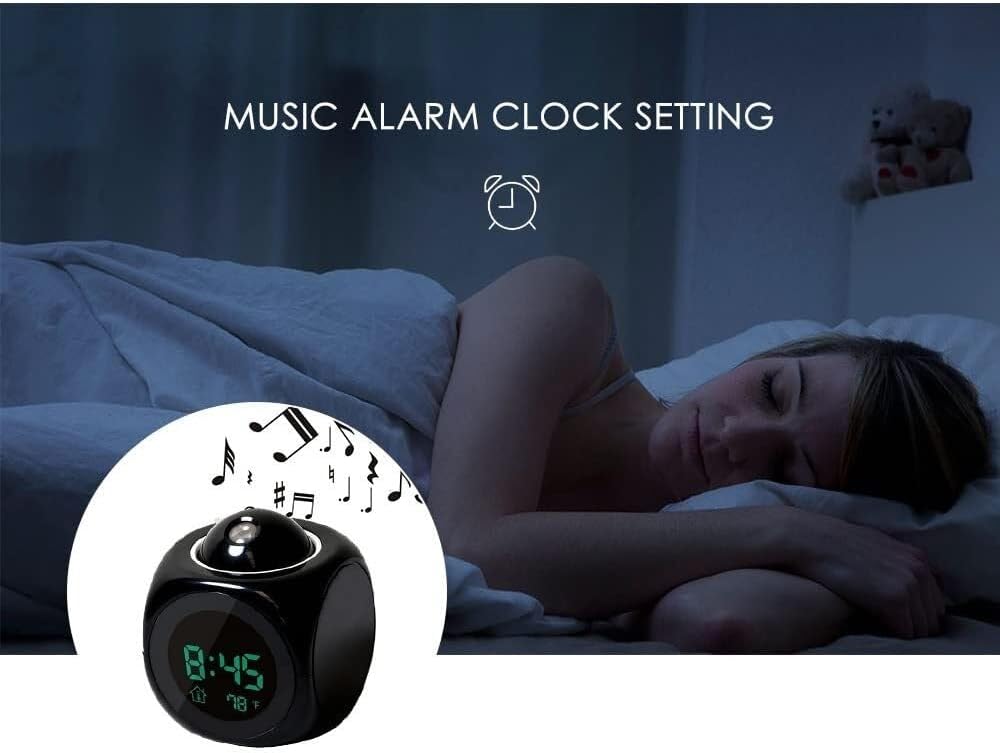 LCD Talking Projection Alarm Clock with Time and Temperature Display