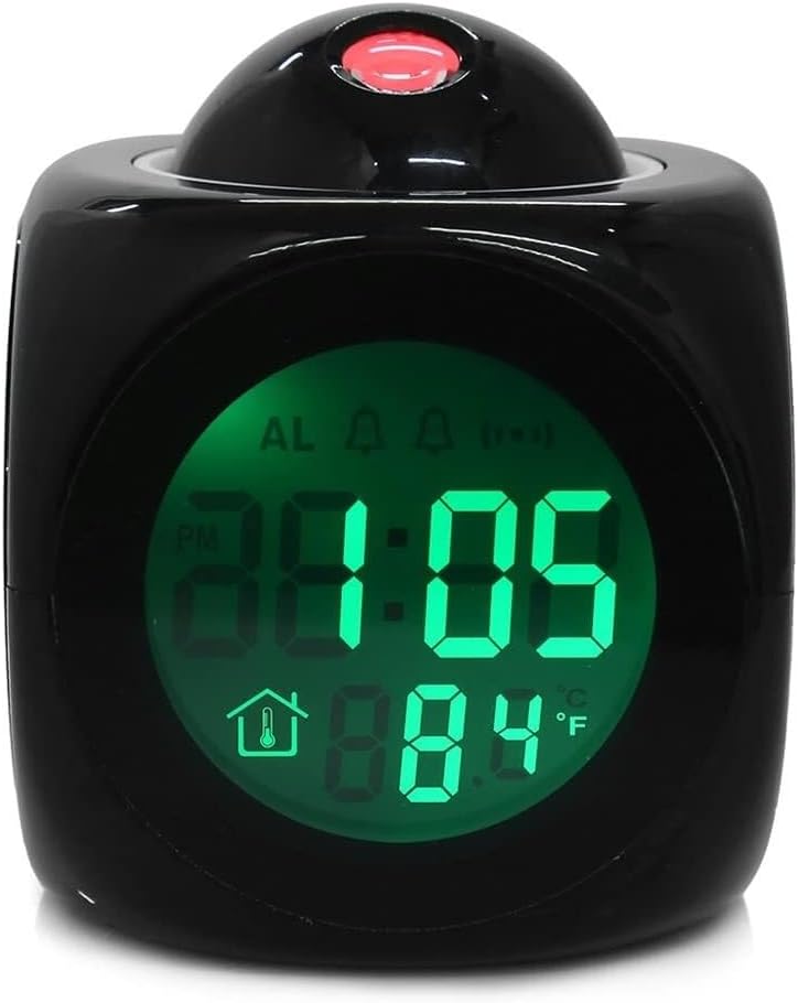 LCD Talking Projection Alarm Clock with Time and Temperature Display