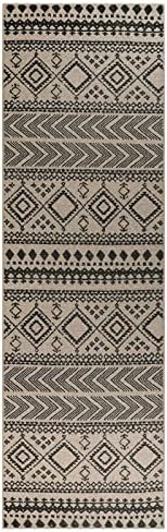 Lahome Boho Jute Black 26x8 Runner Rug