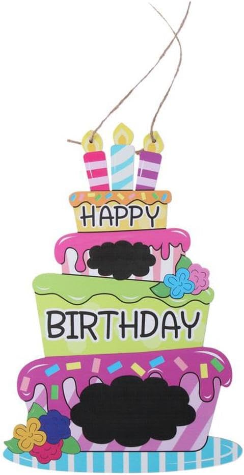Hobbyme 2pcs Birthday Decorative Pendant Wooden Craft Blackboard Sign