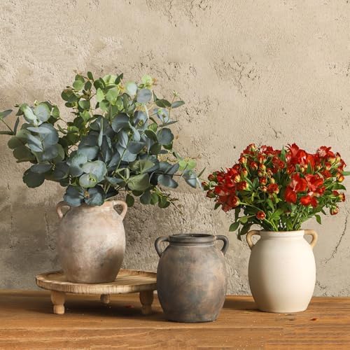 Dobbyby Ceramic Flower Vase 76 Inch Whitewashed