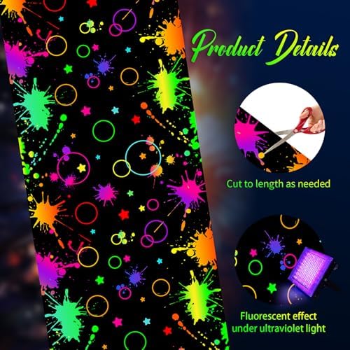 Haull Neon Glow in the Dark Floor Runner with UV Reactive Design