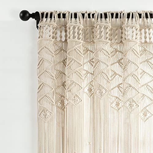 Lush Decor Boho Macrame Leaf Cotton Curtain 84 x 50
