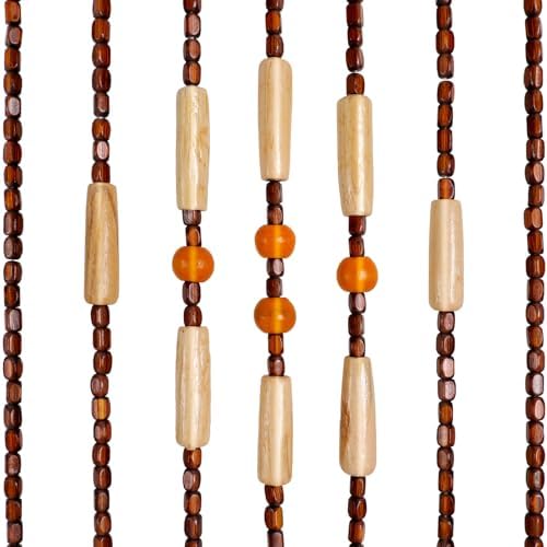 31 Wooden Bead Fringed Door Curtain 1
