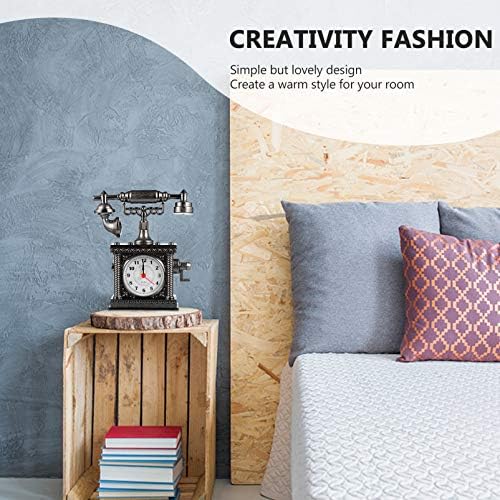 Wakauto Retro Telephone Clock Battery Powered Silence Alarm