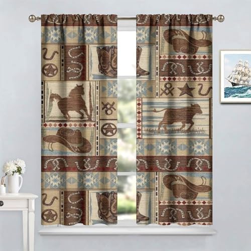 Rustic Bear Curtains 2 Panel Set 42x45 Inch