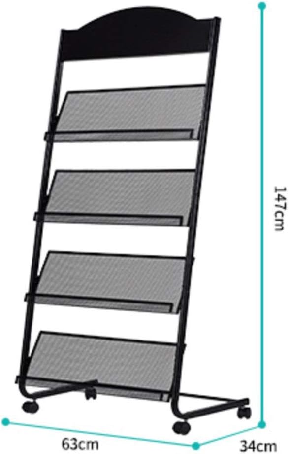 GENMO Iron Simple Floor-Standing Magazine Display Rack - Black 1