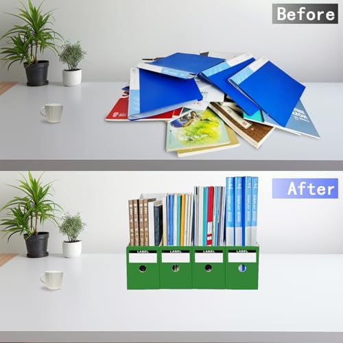 2 Pack Grass Green Cardboard File Storage Box with Labels