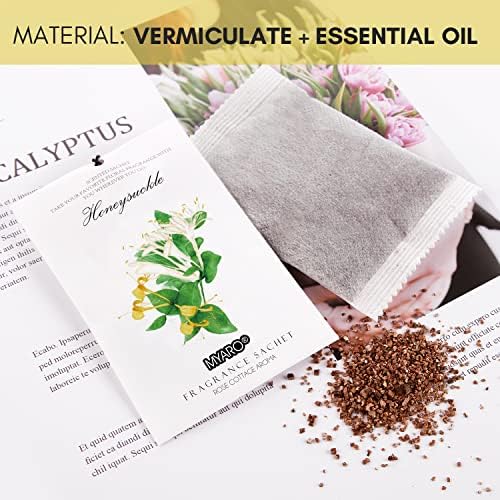 MYARO 12 Pack Honeysuckle Scented Sachets for Drawer and Closet