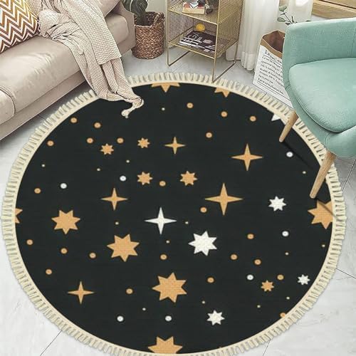 4 Round Tassels Carpet Bohemian Area Rug