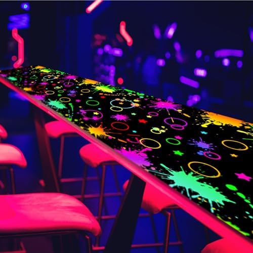Haull Neon Glow in the Dark Floor Runner with UV Reactive Design