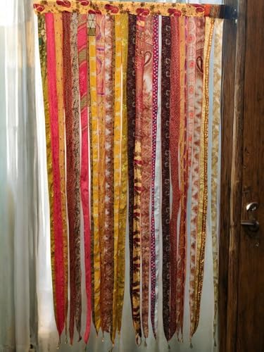 Mango Gifts Bohemian Door Curtain Orange Rod Pocket Panel