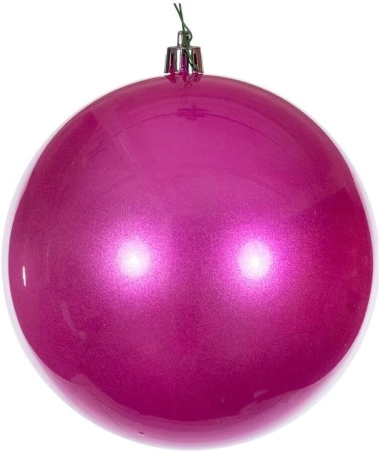 Vickerman 6 Incher Hot Pink Pearl Plastic Ball Ornament Set of 4