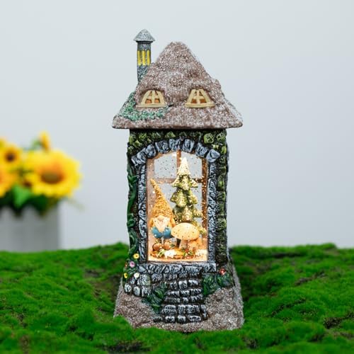 Spring Gnomes Snow Globe Decor with Timer