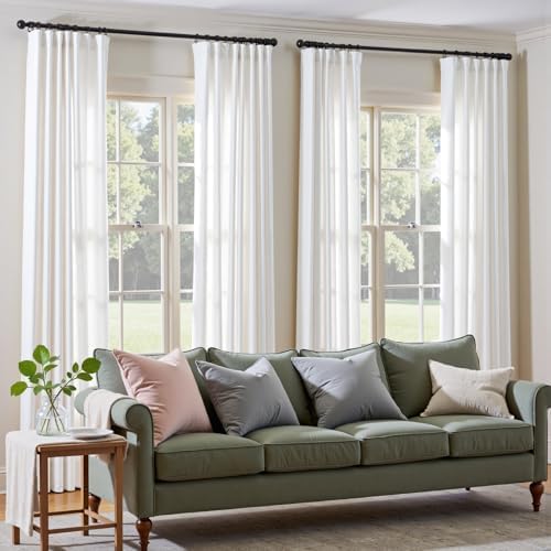 Lazzzy White Velvet 90 Inch Curtains for Living Room Bedroom