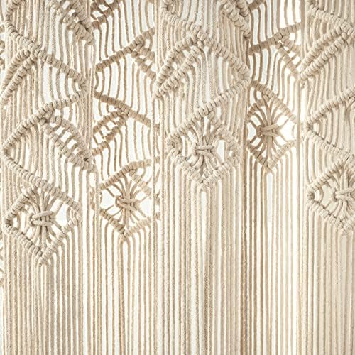 Lush Decor Boho Macrame Leaf Cotton Curtain 84 x 50