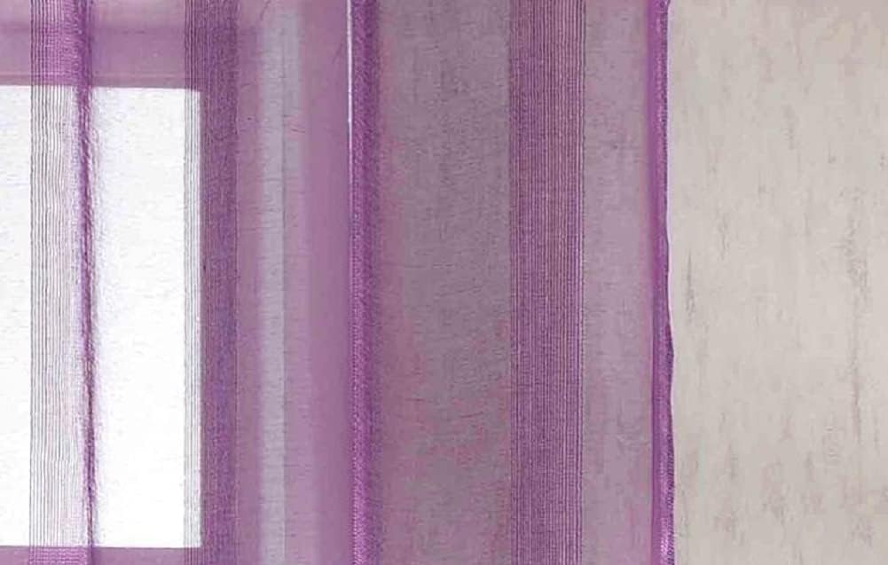 Classic Solid Sheer Voile Curtain Panel Purple 52x95 Inch