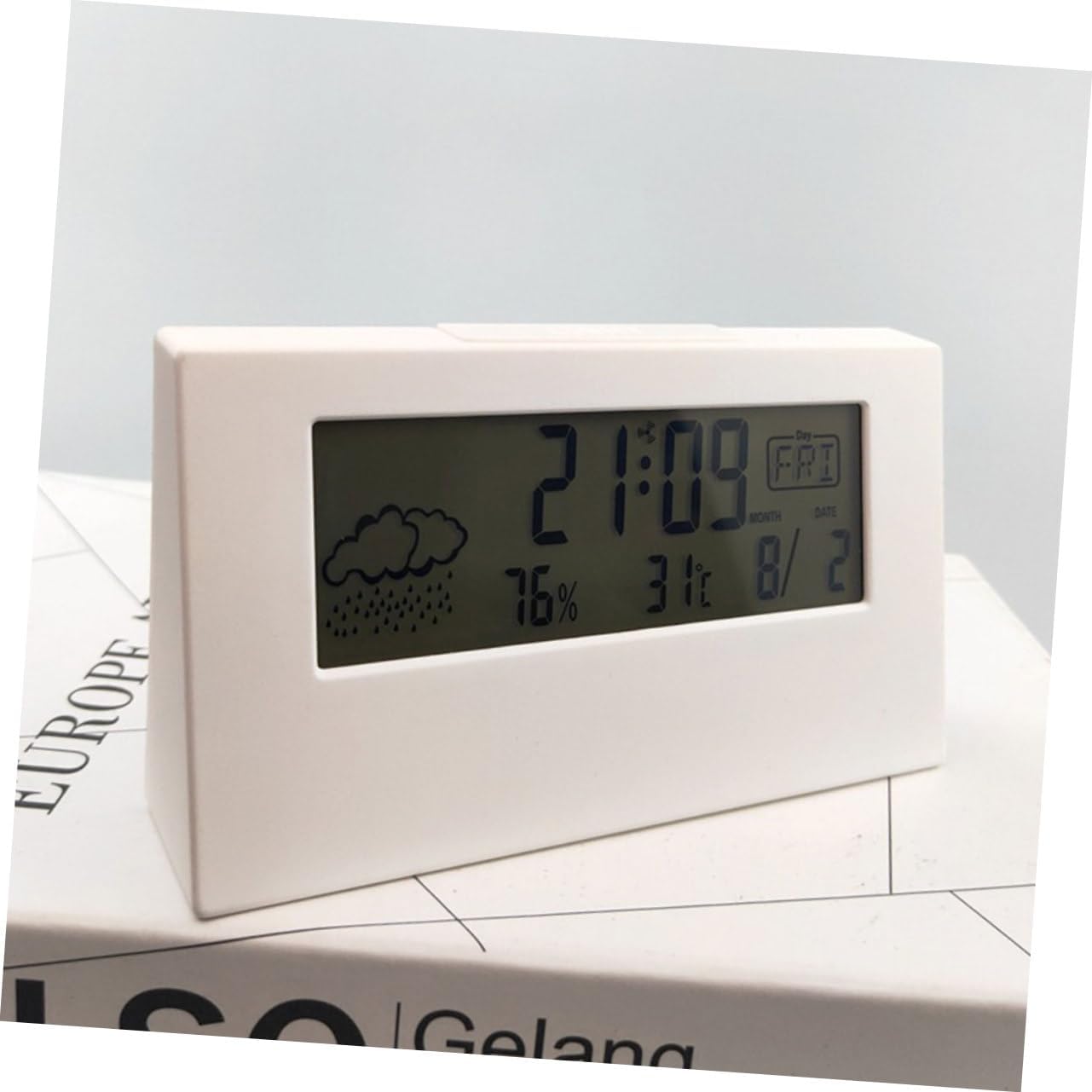 Alipis LCD Weather Alarm Clock with Temperature and Humidity Display
