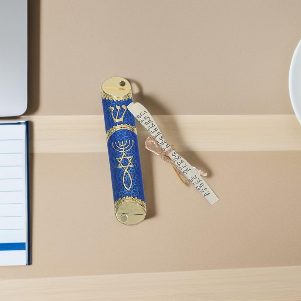 3 Sets Elegant Metal Mezuzah Case with Scroll