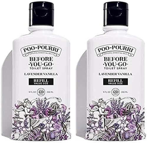 Poo-Pourri Toilet Spray Refill 9 Fl Oz 2 Pack Lavender Vanilla