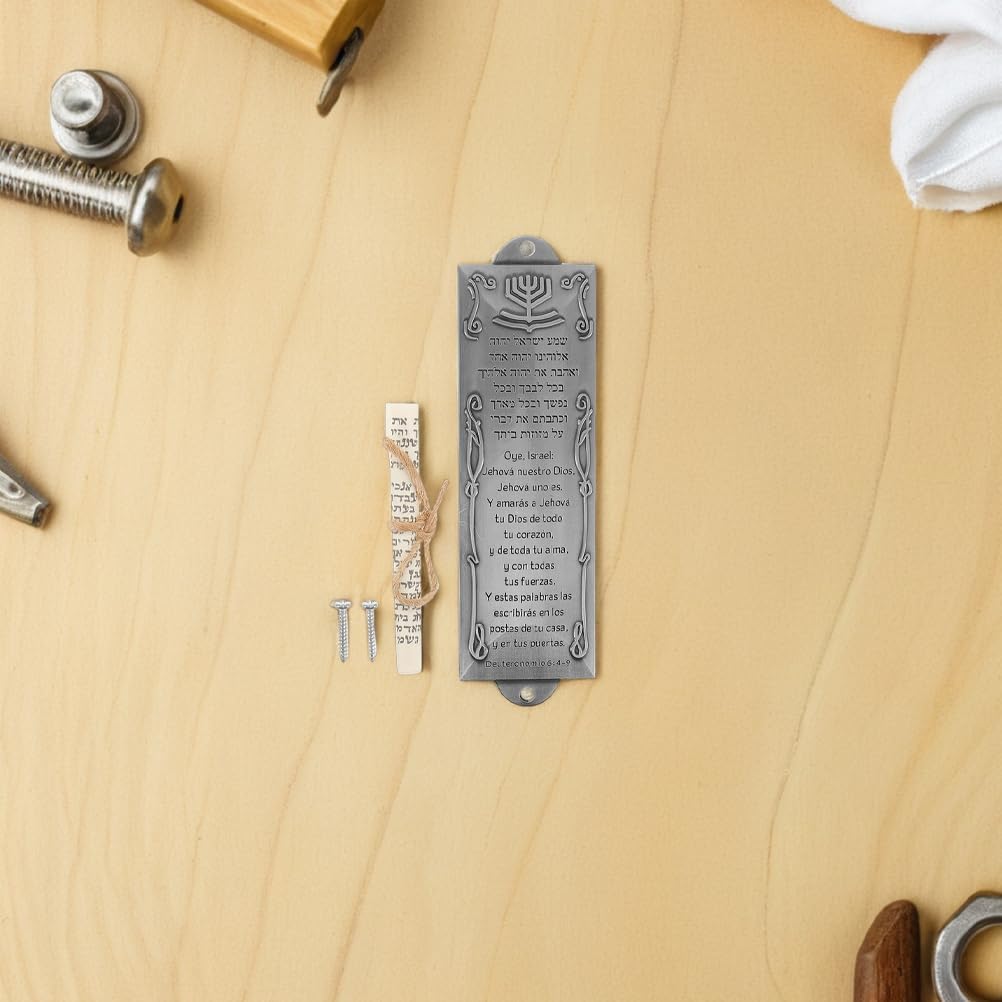 LOGOFUN 2PCS Jewish Mezuzah Scroll Alloy Door Decor