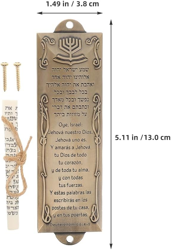 LOGOFUN 2PCS Gold Jewish Mezuzah Scroll Door Decor