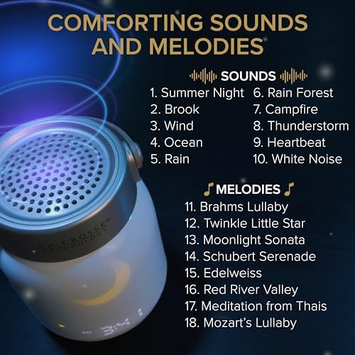 La Crosse Technology Firefly Sound Machine with Alarm Clock and Bluetooth Speaker