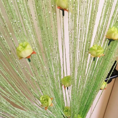 Thread Door Curtain with Rose Beads and Tassels