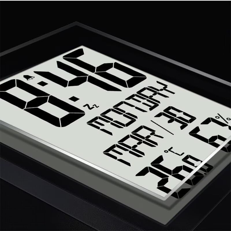 886 Inch Digital Wall Clock with Temperature and Humidity Display