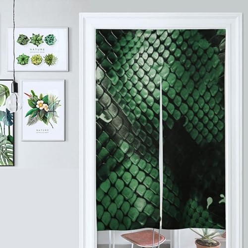 Green Snakeskin Door Cover Curtain 57x17 Inches