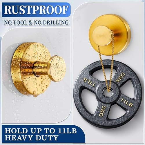 Suction Cup Wreath Hanger 15 Lbs Gold 2 Pack