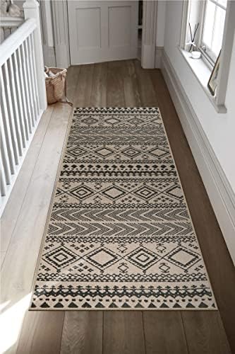 Lahome Boho Jute Black 26x8 Runner Rug