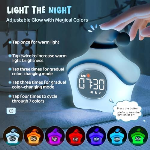 Star Alarm Clock with Night Light for Kids