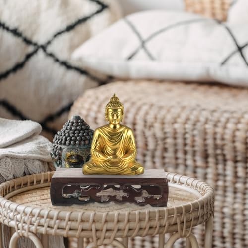 Amosfun Rectangular Wooden Display Stand for Bonsai and Decor