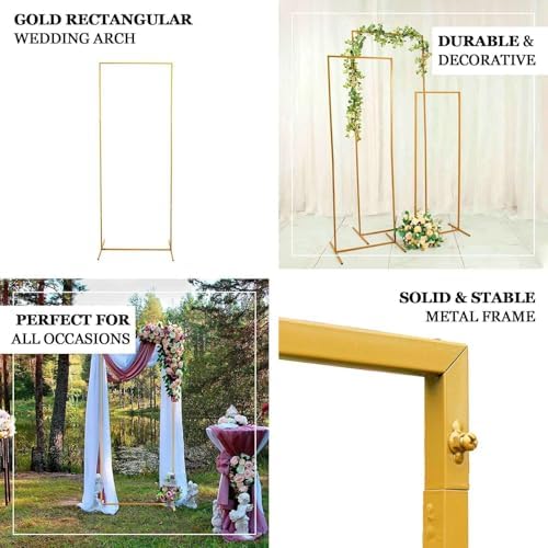 Efavormart Set of 4 Gold Metal Frame Wedding Arch Display Stand