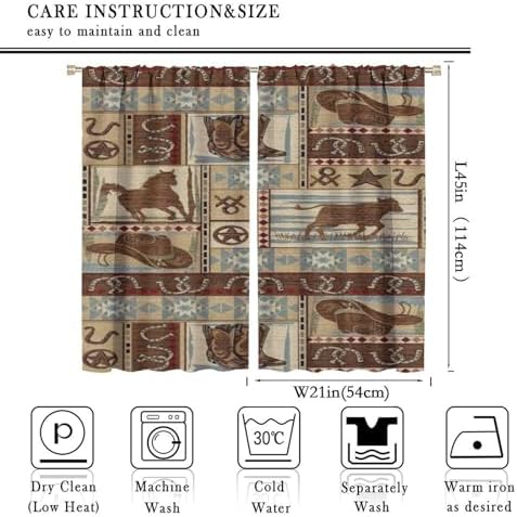 Rustic Bear Curtains 2 Panel Set 42x45 Inch