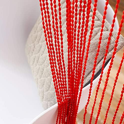 Red Spaghetti String Curtain Panel 100x220cm Doorway Privacy Decor