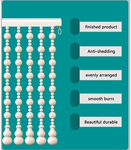 KDDEON Natural Wood Bead Curtain for Doorway Room Divider