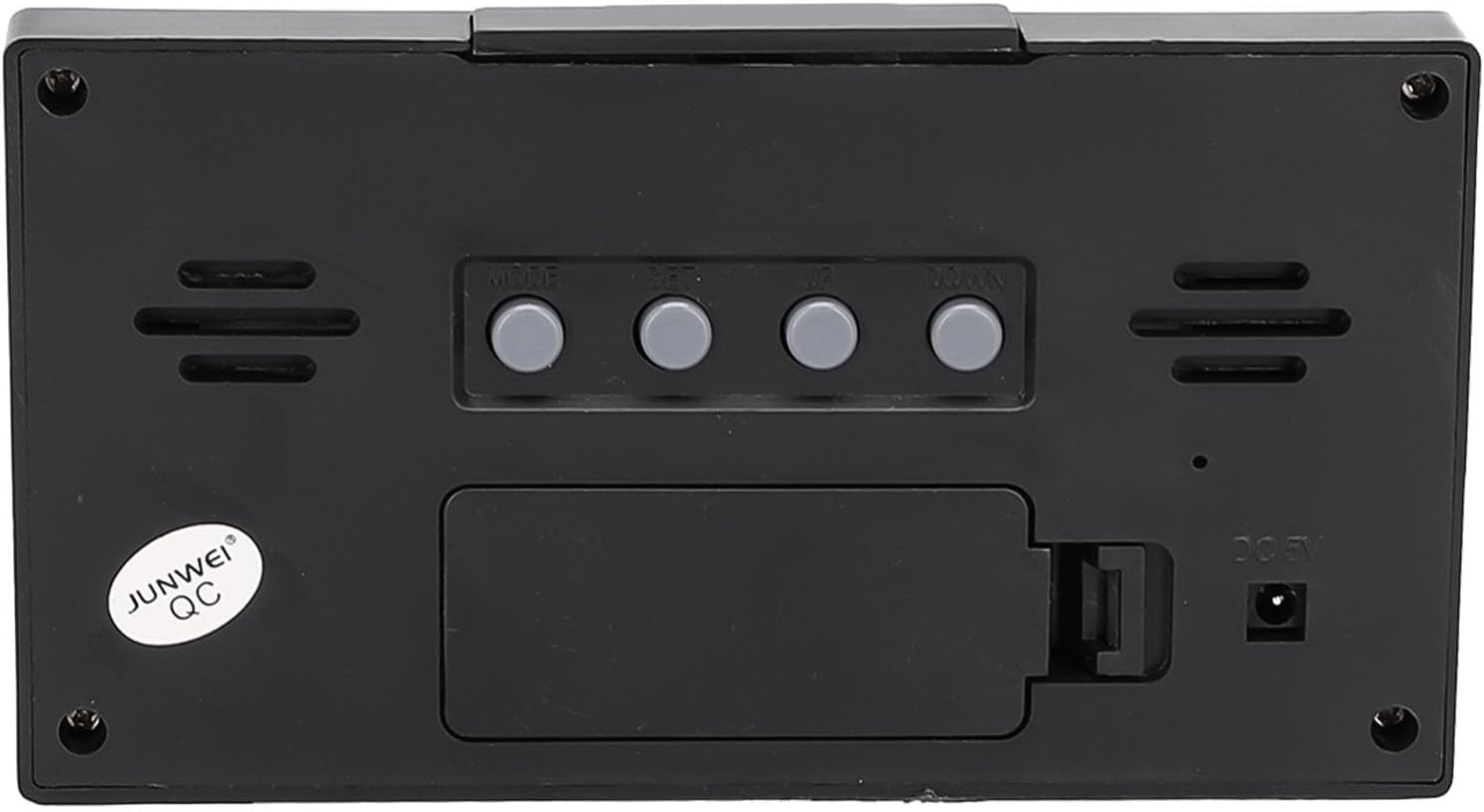 Tactile Snooze Alarm Clock with Weather Temperature Display Black Night Light